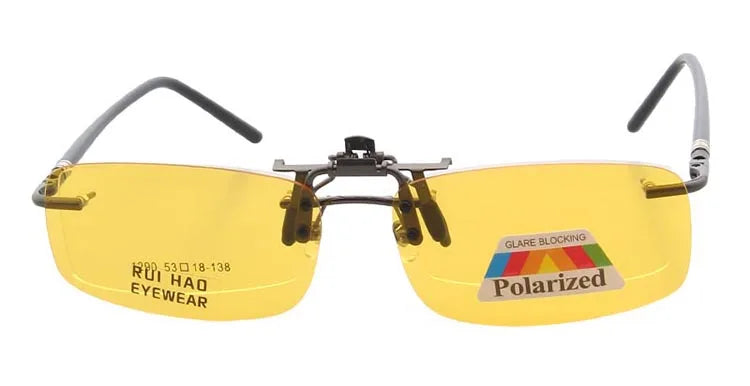 Yellow Polarized Clip on Sunglasses Alloy Bridge Can up Sunglasses Clip Men Women Sun Glasses Eyeglasses Night Vision Lenses