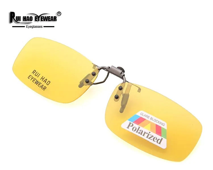 Yellow Polarized Clip on Sunglasses Alloy Bridge Can up Sunglasses Clip Men Women Sun Glasses Eyeglasses Night Vision Lenses