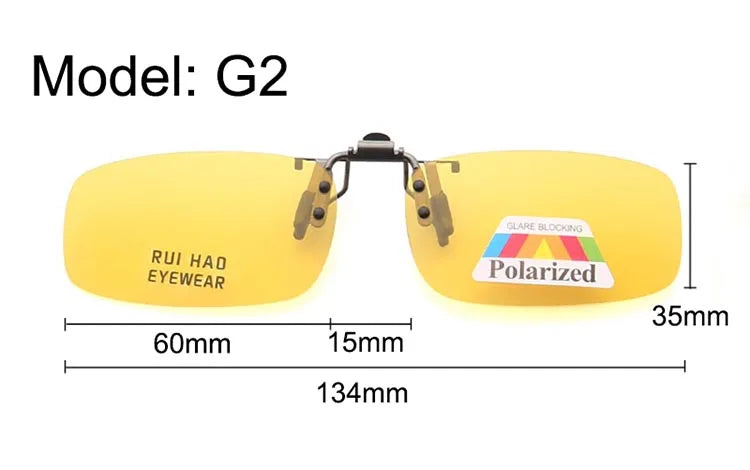 Yellow Polarized Clip on Sunglasses Alloy Bridge Can up Sunglasses Clip Men Women Sun Glasses Eyeglasses Night Vision Lenses