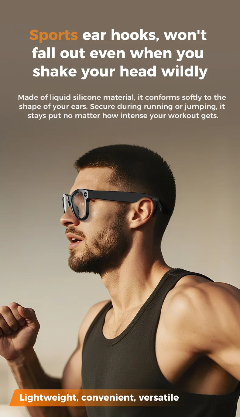 2026 Ultra AI Smart Glasses 1200P Camera ChatGPT Voice Assistant 32GB Storage Real-time Translation Bluetooth Music Sunglasses