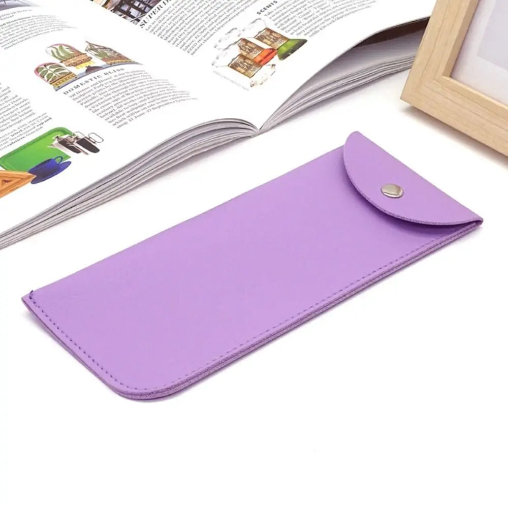 1Pc PU Leather Glasses Bag Protective Cover Sunglasses Case Reading Eyeglasses Eyewear Protecter Case With Metal Buckle Portable