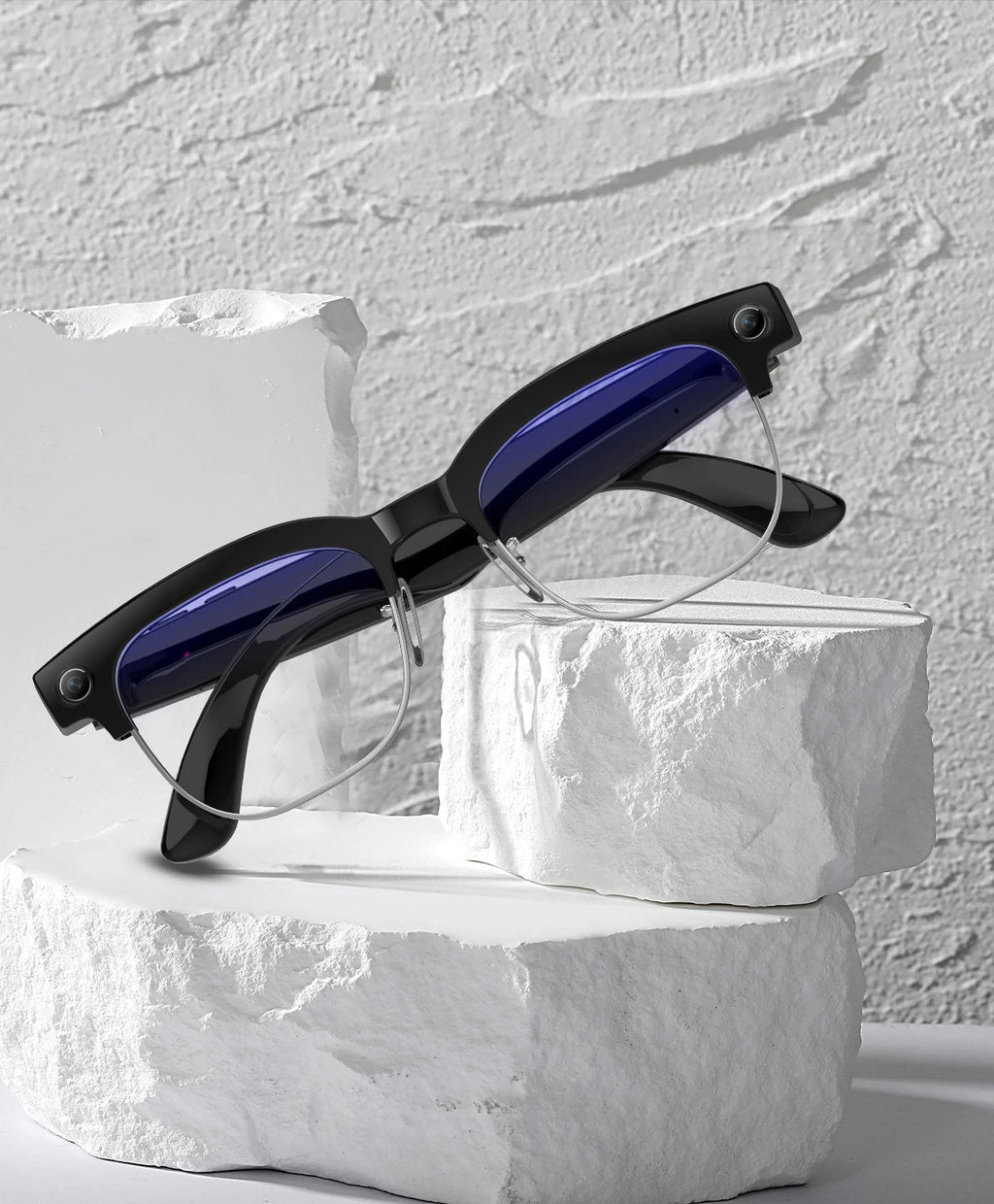 4K HD Color Changing AI Smart Glasses 800W Pixel Camera Bluetooth Call Voice Assistant Control Smart Sports Glasses 2026 Hot