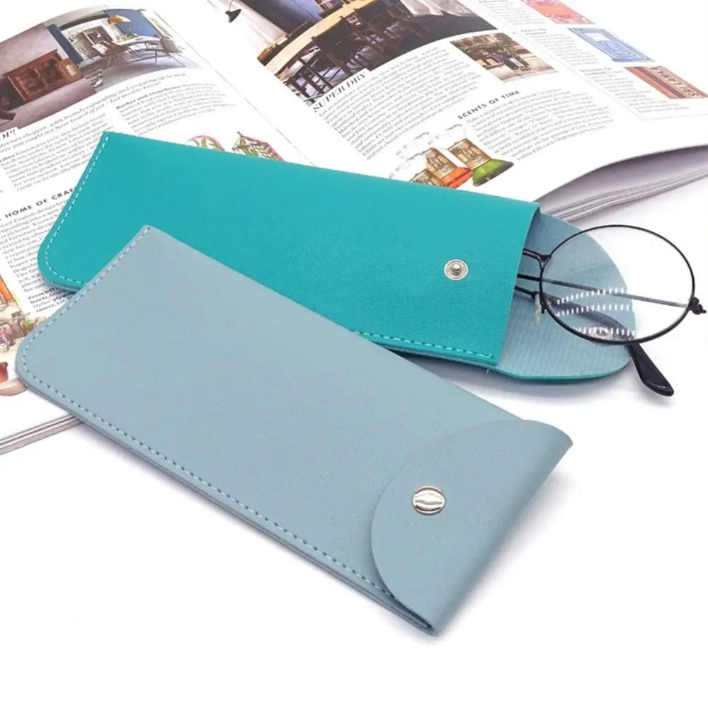 1Pc PU Leather Glasses Bag Protective Cover Sunglasses Case Reading Eyeglasses Eyewear Protecter Case With Metal Buckle Portable