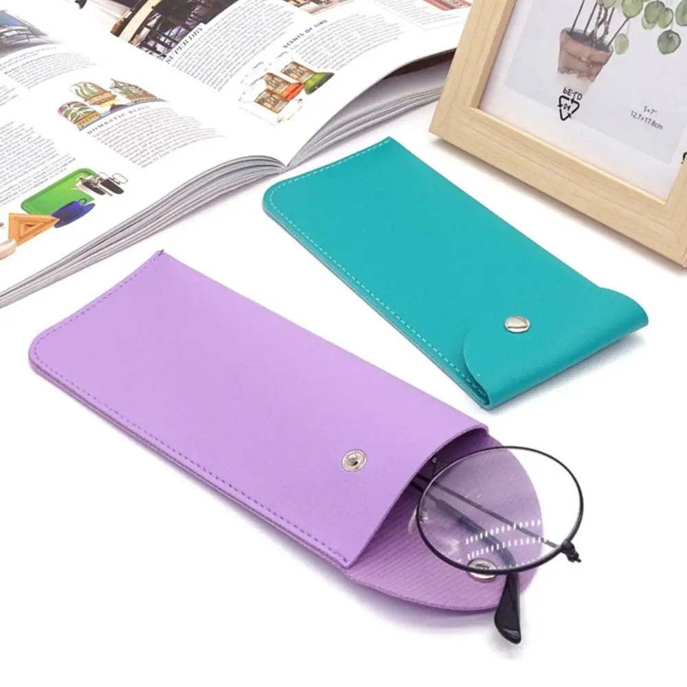 1Pc PU Leather Glasses Bag Protective Cover Sunglasses Case Reading Eyeglasses Eyewear Protecter Case With Metal Buckle Portable