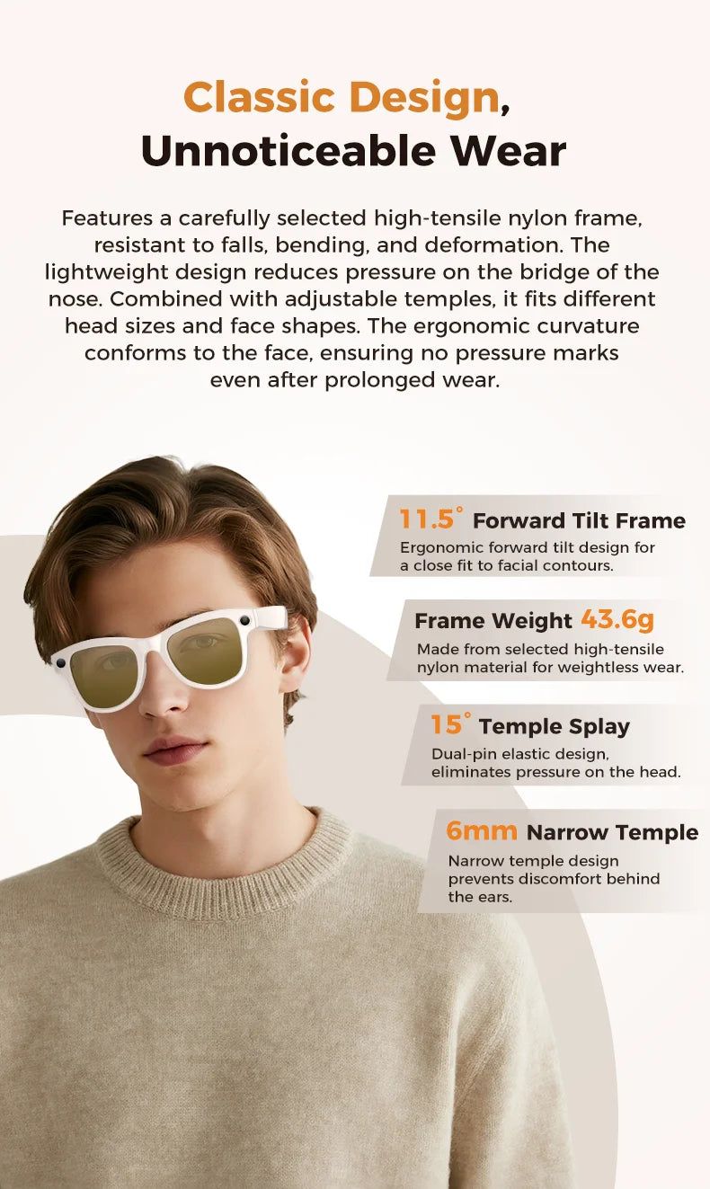 2026 Ultra AI Smart Glasses 1200P Camera ChatGPT Voice Assistant 32GB Storage Real-time Translation Bluetooth Music Sunglasses