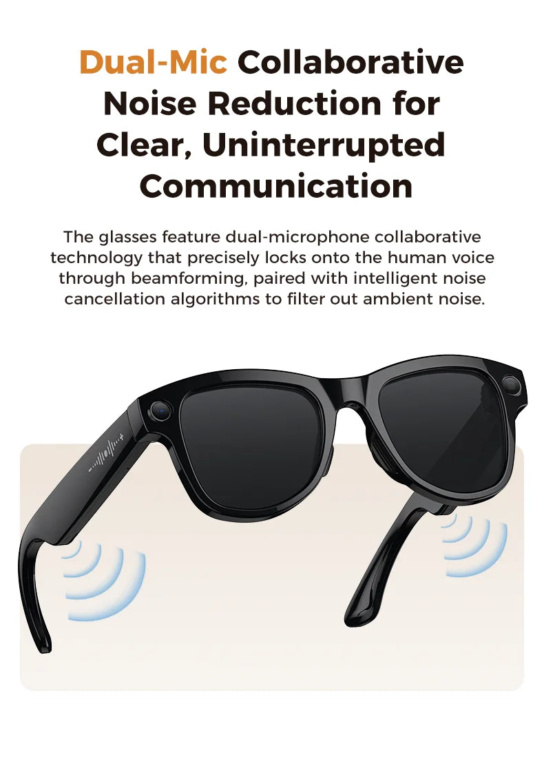 2026 Ultra AI Smart Glasses 1200P Camera ChatGPT Voice Assistant 32GB Storage Real-time Translation Bluetooth Music Sunglasses