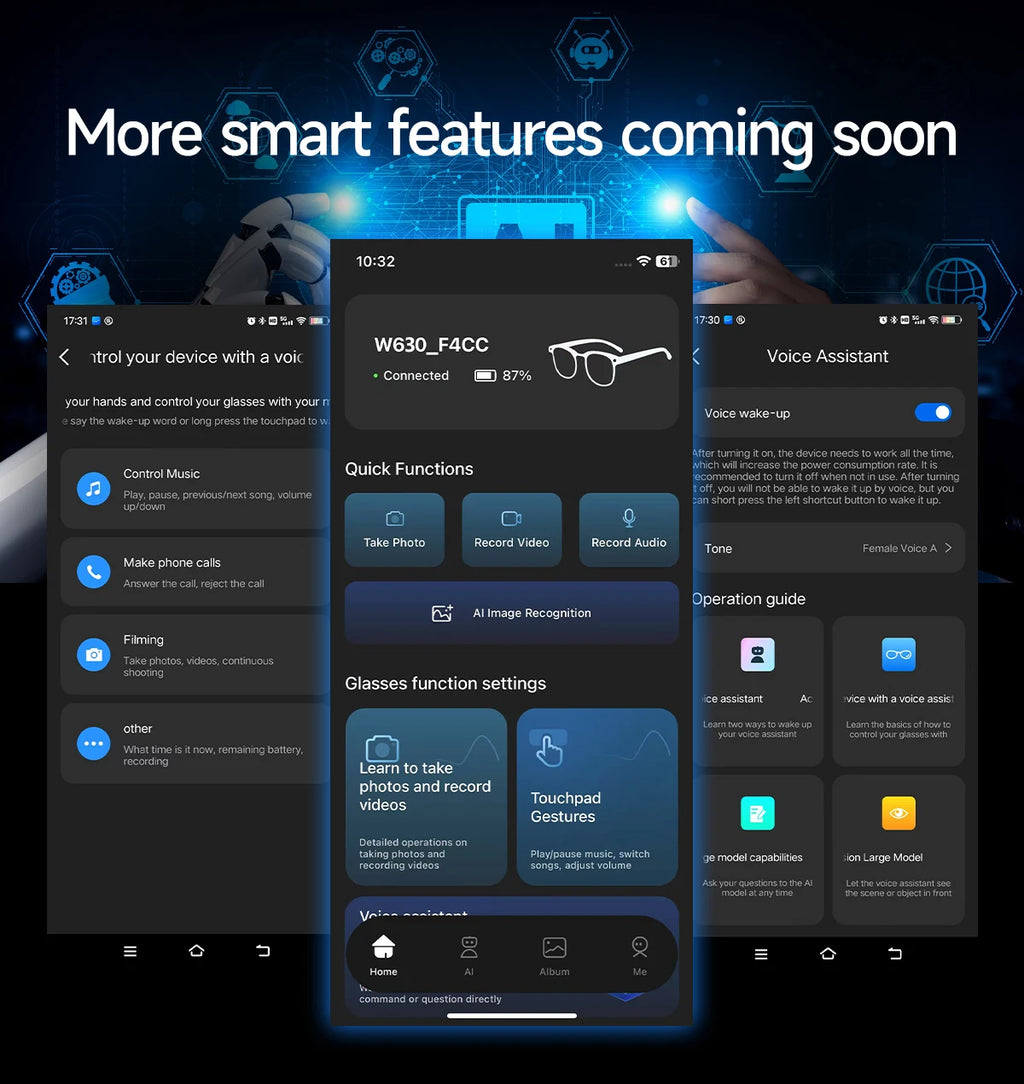 4K HD Color Changing AI Smart Glasses 800W Pixel Camera Bluetooth Call Voice Assistant Control Smart Sports Glasses 2026 Hot