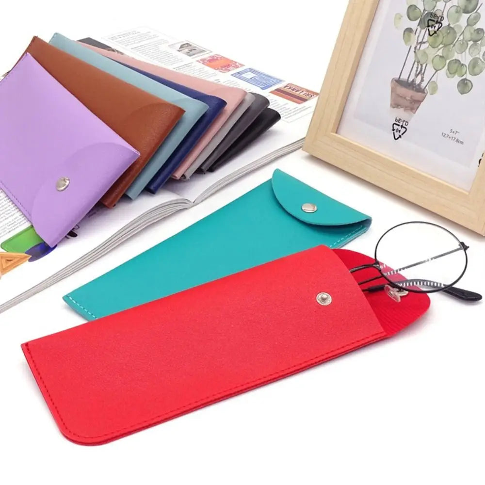 1Pc PU Leather Glasses Bag Protective Cover Sunglasses Case Reading Eyeglasses Eyewear Protecter Case With Metal Buckle Portable